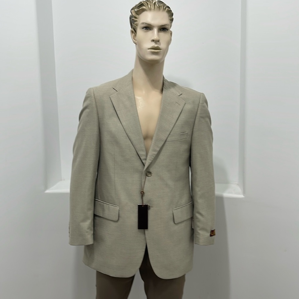 Kenneth Morton Men’s Sport Coat / Blazer Tan Two Buttons One Vent Size Various - Picture 15 of 15